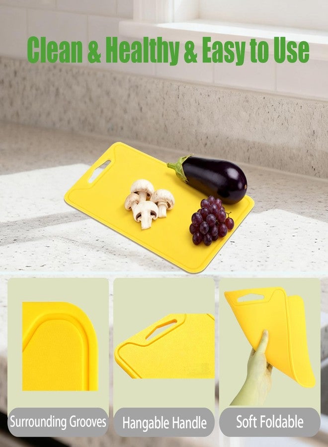 Jerliflyer Silicone Cutting Board,8.6 * 11.8in BPA Free Flexible Kitchen Chopping Board for Meat, Vegetables and Fruit,Dishwasher Safe(Yellow) - Image 3