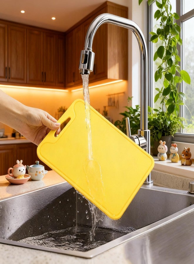 Jerliflyer Silicone Cutting Board,8.6 * 11.8in BPA Free Flexible Kitchen Chopping Board for Meat, Vegetables and Fruit,Dishwasher Safe(Yellow) - Image 5