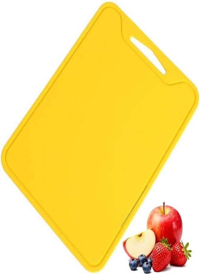 Jerliflyer Silicone Cutting Board,8.6 * 11.8in BPA Free Flexible Kitchen Chopping Board for Meat, Vegetables and Fruit,Dishwasher Safe(Yellow) - Image 1