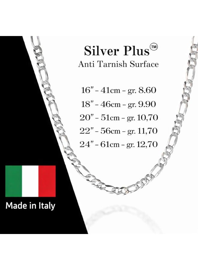 Quadri - Figaro Link Chain in 925 Sterling Silver Italian 5MM Necklace for Women Men Girls Boys - 16 to 30 Inch - Premium Quality Made in Italy Certified - Gift Box Included (18 Inches) - Image 4