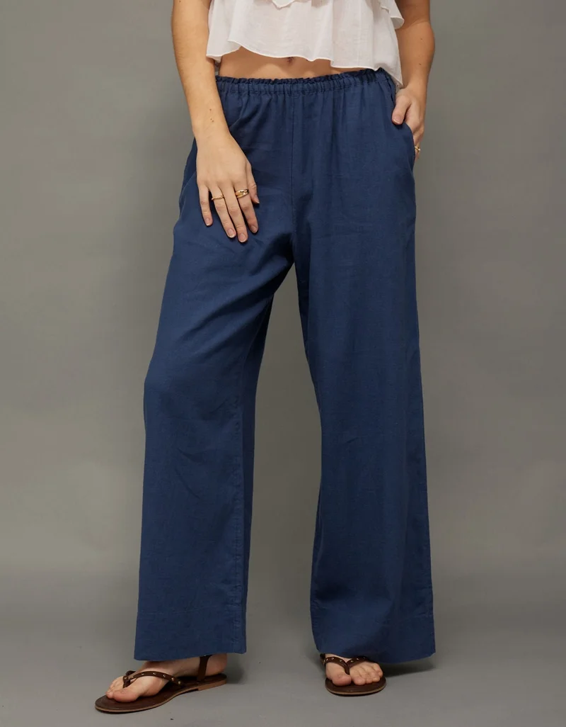 American Eagle AE High-Waisted Linen Easy Pant