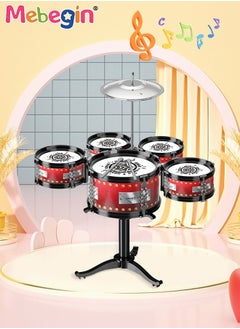 MEBEGIN Rock Jazz Drum Set for Kids, Musical Instrument Toy for Music Enlightenment, 5 Drums Band Rock Set, Ideal Gift Toy for Kids  - Image 2