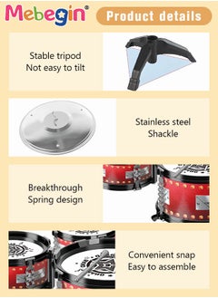 MEBEGIN Rock Jazz Drum Set for Kids, Musical Instrument Toy for Music Enlightenment, 5 Drums Band Rock Set, Ideal Gift Toy for Kids  - Image 5