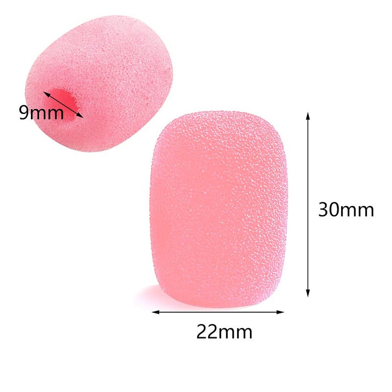 SUMAJU 10 Pack Lapel Headset Microphone Windscreen,Christmas Stocking Stuffers Microphone Sponge Foam Cover Mini Size Lavalier Microphone Windscreen for Variety of Headset Microphone, Pink - Image 2