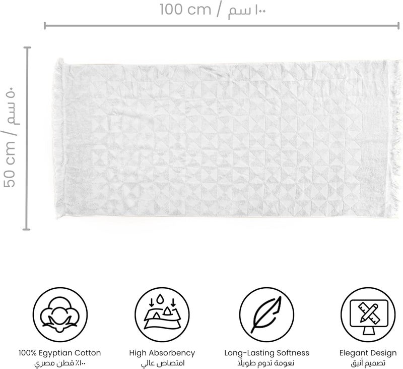 Ariika Granada faceTowel White (set of 2) 100 x 50 cm - Made out of 100% Giza 86 Egyptian cotton Soft, durable, and stylish. - Image 5