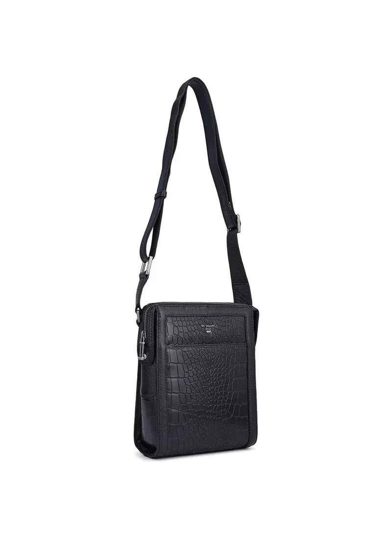 دا ميلانو حقيبة دا ميلانو جلد طبيعي سوداء بحمالة كتف