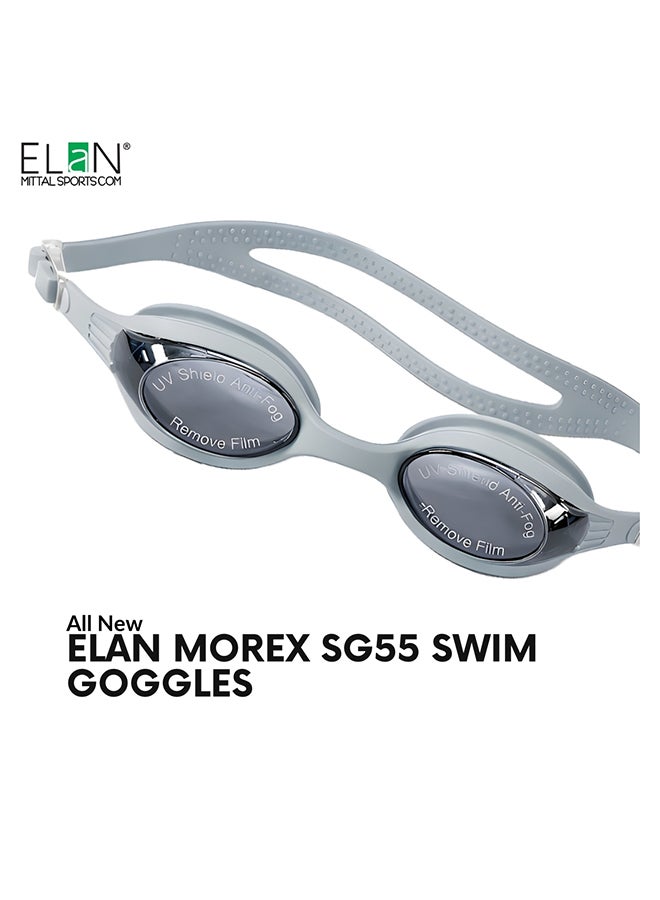 Elan ELAN Morex Professional Swim Goggles - Sleek Grey Edition - Premium Vacuum Leak-Proof Seal & Soft Silicone Strap - Anti-Fog HD Lenses with UV Protection - Premium Goggles for Performance, Durability and Everyday Use - Image 1