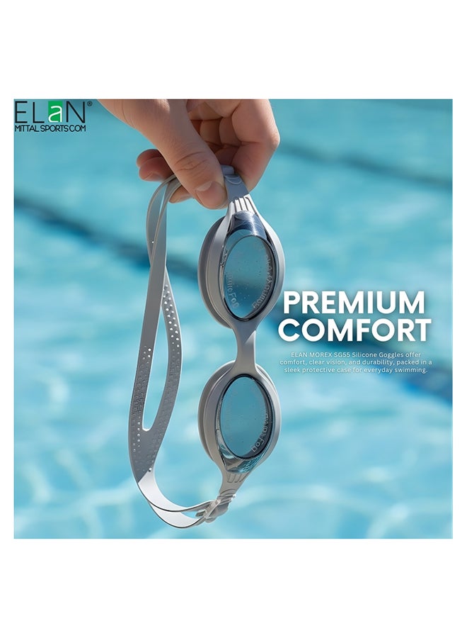Elan ELAN Morex Professional Swim Goggles - Sleek Grey Edition - Premium Vacuum Leak-Proof Seal & Soft Silicone Strap - Anti-Fog HD Lenses with UV Protection - Premium Goggles for Performance, Durability and Everyday Use - Image 4