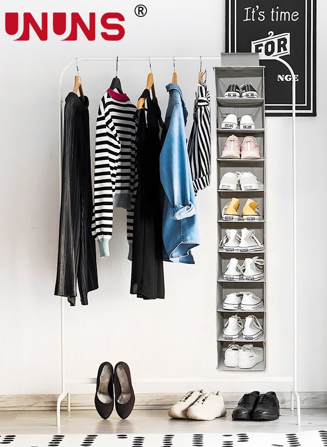 UNUNS Hanging Closet Organizer and Storage Shelves,Organizer Rack 10 Shelf Wardrobe Clothes Organizer Closet Shelf, Storage Organizer - Image 5