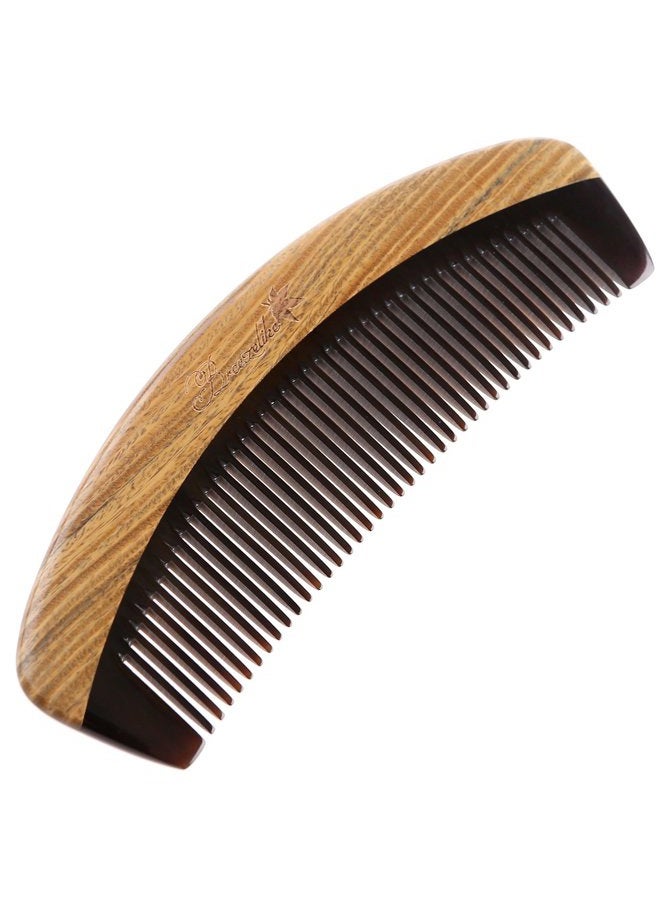 Breezelike Hair Comb - Wooden Fine Tooth Comb for Women, Men and Kids - No Static Sandalwood Buffalo Horn Comb - Image 3