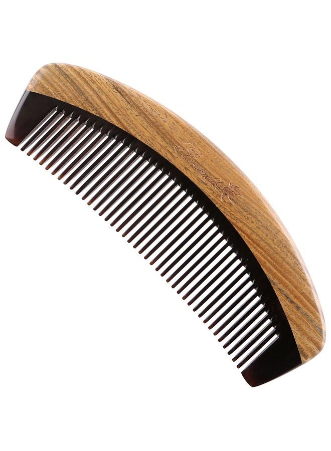 Breezelike Hair Comb - Wooden Fine Tooth Comb for Women, Men and Kids - No Static Sandalwood Buffalo Horn Comb - Image 1