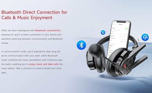 SYNCO XTALK XMax2 Wireless Intercom Headset System 2.4GHz 1640 feet 500 Meters Dual-Ear Team Communication Headset for Live Show Stage Performance Movie Shoot - Image 3