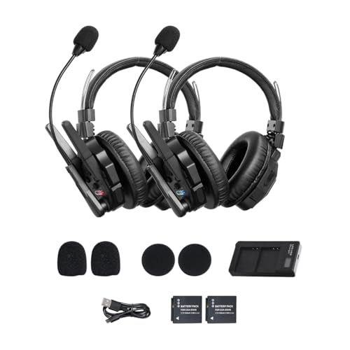 SYNCO XTALK XMax2 Wireless Intercom Headset System 2.4GHz 1640 feet 500 Meters Dual-Ear Team Communication Headset for Live Show Stage Performance Movie Shoot - Image 1
