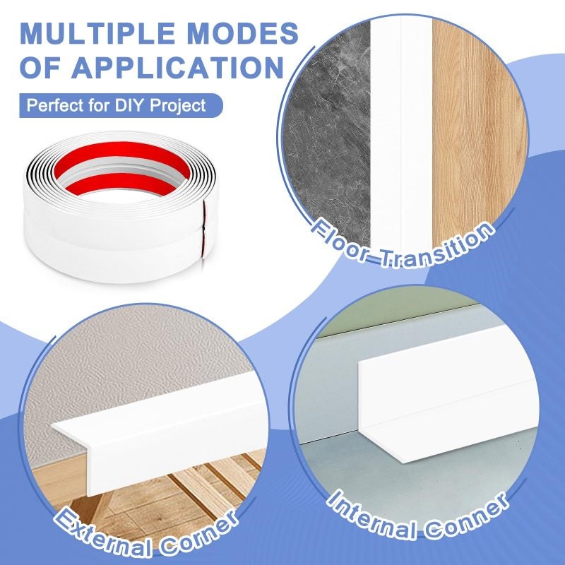 Self-Adhesive Wall Corner Guard: White Flexible Edge Protector - Peel And Stick Corner Molding For Home Improvement Diy Projects - Image 5