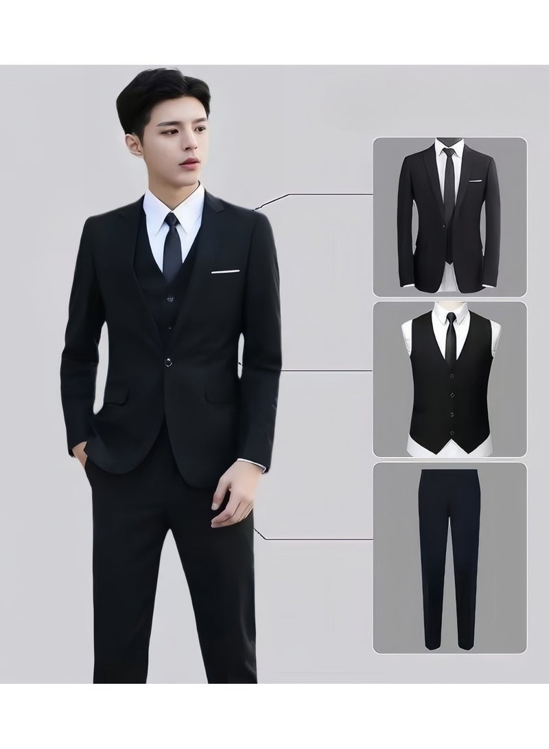 KUYING Business Slim-fit Suit Set In Three Pieces  - Image 1