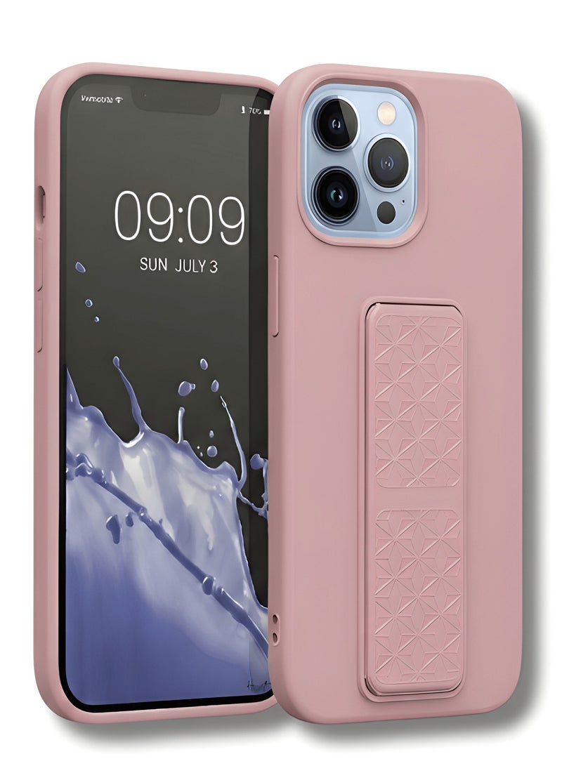 iPhone 12 Pro Case Silicone Kickstand Finger Grip Cover For iPhone 12 Pro Flexible Soft Ultra-Thin Lightweight Case For iPhone 12 Pro 6.1-inch - Image 1