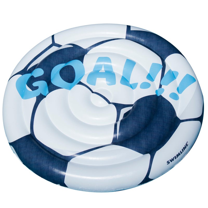 Swimline Inflatable Soccer Ball RideOn Pool Float BlueWhite 60 - Image 2