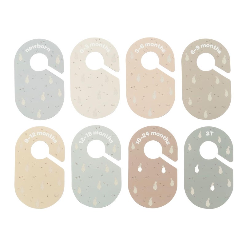 3 Sprouts Baby Closet Dividers 8-Piece Set Newborn to 2T - Double-Sided Organizer for Nursery Clothing Storage - Rabbit - Image 5