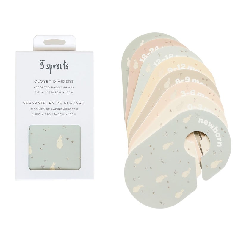 3 Sprouts Baby Closet Dividers 8-Piece Set Newborn to 2T - Double-Sided Organizer for Nursery Clothing Storage - Rabbit - Image 4