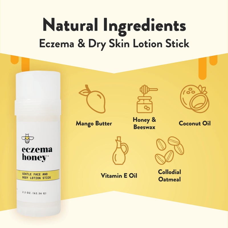 ECZEMA HONEY Gentle Face & Body Lotion Stick - Moisturizing Colloidal Oatmeal Hand Cream for Extremely Dry Skin - Eczema Lotion Helps Psoriasis, Dermatitis & More (2.2 Oz) - Image 2