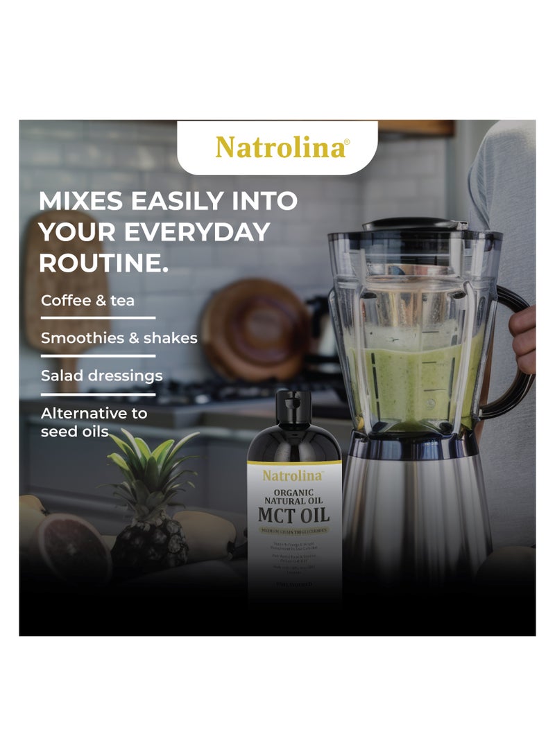 Natrolina Organic Natural MCT Oil, Supports Energy & Weight Management, Unflavored - 300 ml - Image 5