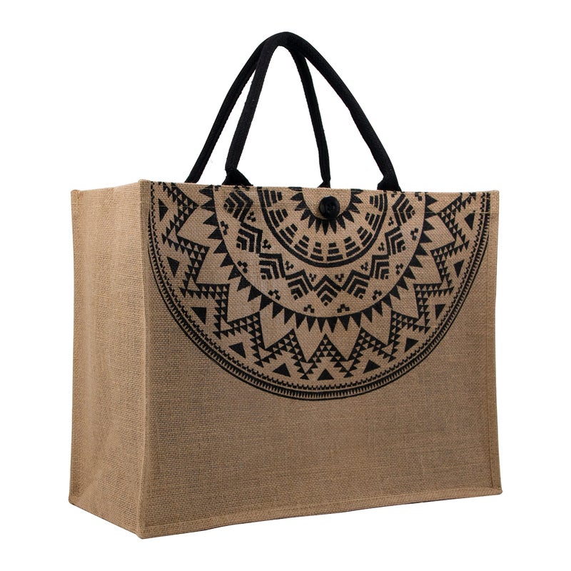 Hibala Woven Large Beach Bag Straw Beach Tote Handmade Weaving Shoulder Tassel Bag Handbag (Bohemian Print) - Image 1