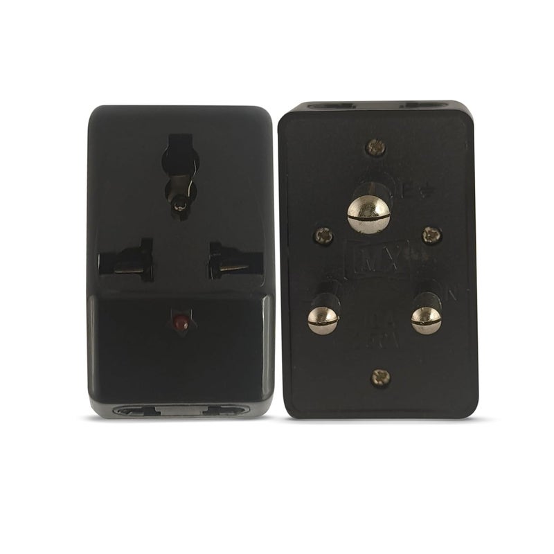 MX 3 Pin Multi Plug Socket Travel Adapter Universal Socket 3 in 1 Plug Extension Socket Travel Power Plug Adapter with Dual Inputs for Laptop Phone PC (3 in 1 Socket 1 PCS) - Image 2