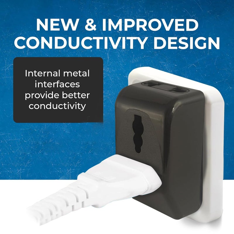 MX 3 Pin Multi Plug Socket Travel Adapter Universal Socket 3 in 1 Plug Extension Socket Travel Power Plug Adapter with Dual Inputs for Laptop Phone PC (3 in 1 Socket 1 PCS) - Image 3