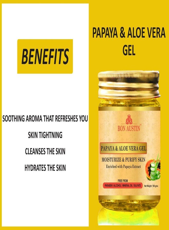 Bon Austin Premium Papaya Aloe vera Gel & Cucumber Aloe Vera Gel Combo Pack of 2 Jars of 180 gms(360 gms) - Image 3