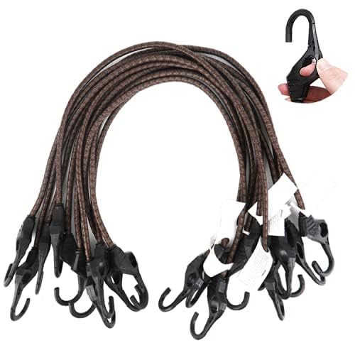 XSTRAP STANDARD 10PK Bungee Cords 32Inch Heavy Duty Bungee Cords with Hooks Ideal for Outdoor Tarp Covers Canvas Canopies Motorcycle Luggage Rack Cargo