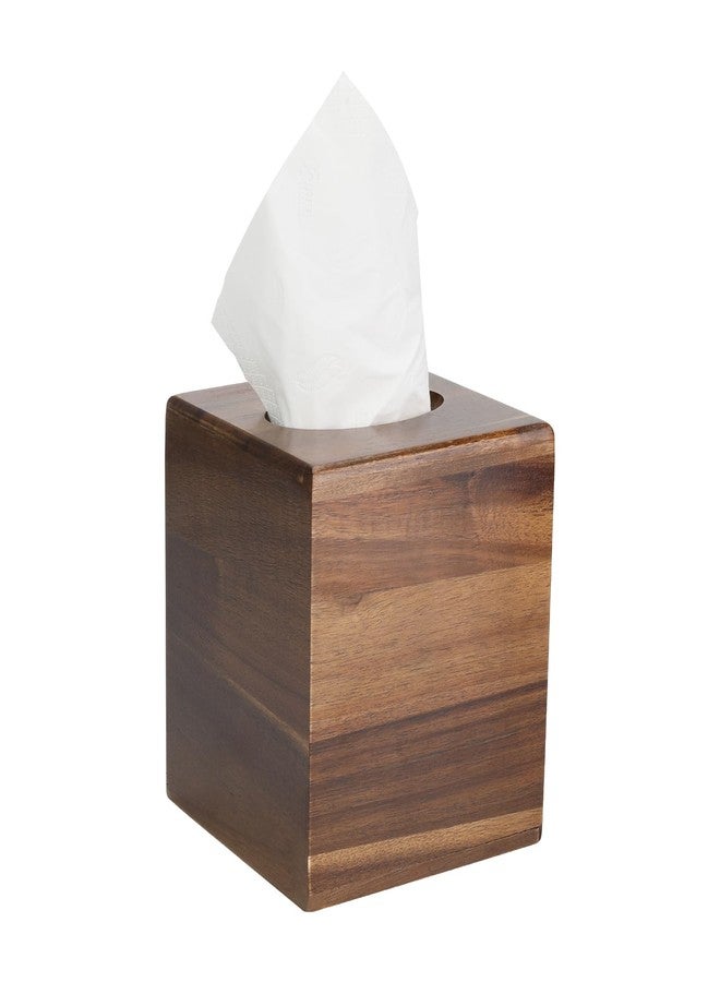 MOCHTERO Modern Wooden Tissue Box Cover, Square Tissue Holder, Bathroom Accessories,for Home and Office,Brown - Image 1