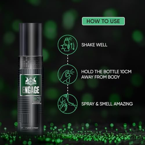 Engage M3 Perfume Spray for Men 120ml | Fresh & Woody | Long Lasting | No Parabens | No Silicones | Dermatologically Tested | Skin Friendly | Crafted for Everyday Luxury | Also try EDP Amber Hues - Image 4