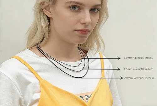 Glory Qin 2mm Black Wax Wire Leather Cord Chain Stainless Steel Rice Clasps Necklace Rope Chain 16 TO 28 Inch (26 Inches) - Image 4