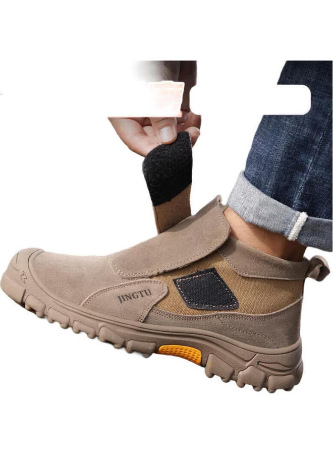 Jingtu Welding Safety Shoes For Men With Steel Toe Cap, Anti-Smashing, Anti-Puncture, Arc Welding, Cast And Forged Safety Work Shoes 3027V-J 39 - Image 3