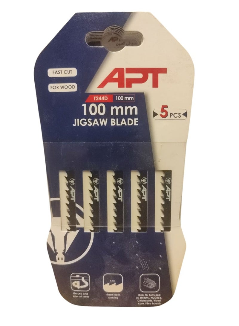 APT T244D Speed Jigsaw Blade for Wood 5-Piece Set