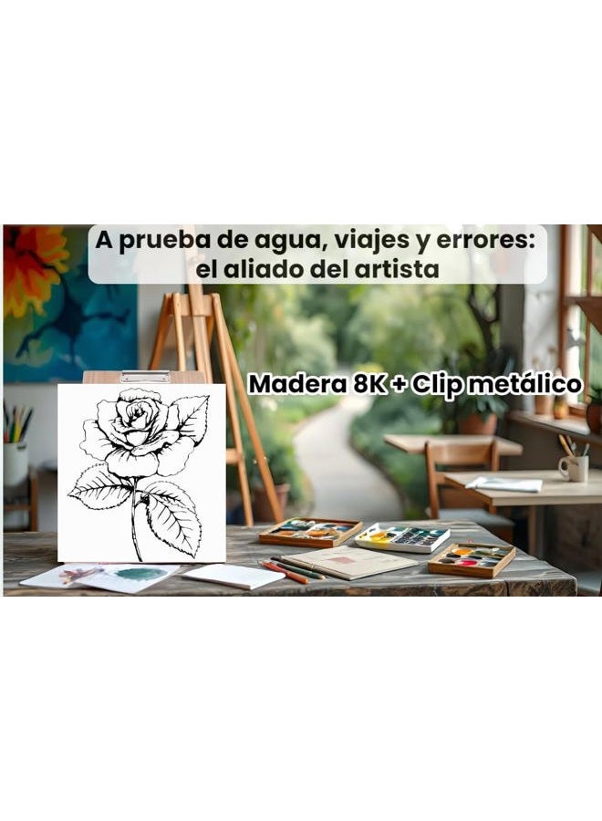 GLOGLOW Artist Sketch Board, Black 8K Wooden Sketch Board Water Proof Travel Painting Board Student Drawing Writing Board Art Supply for Classroom Studio or Field Use - Image 3