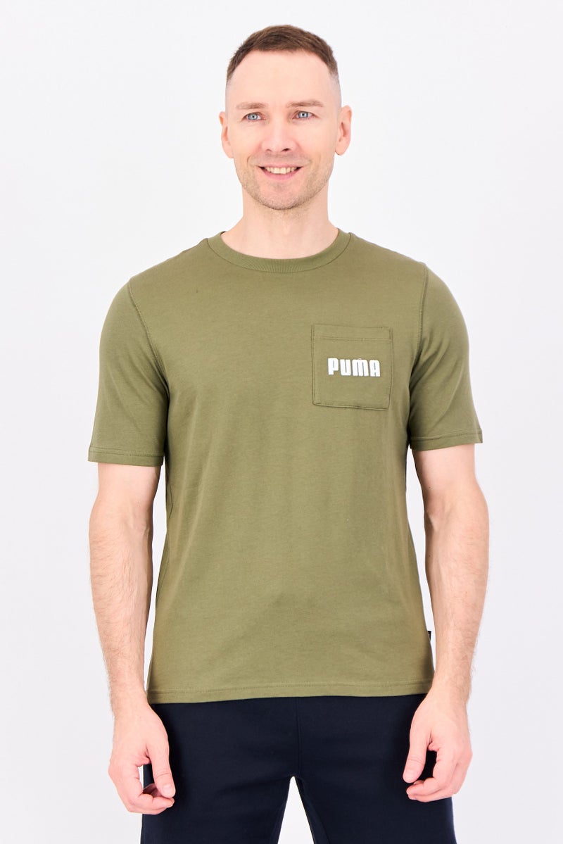 PUMA Men Sportswear Fit Short Sleeve Outdoor T-Shirt, Olive - Image 1