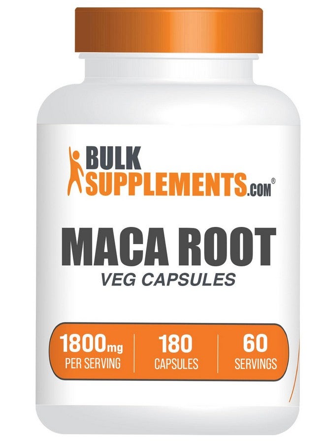 BulkSupplements كبسولات جذور الماكا من BulkSupplements.com - مكمل الماكا، مكمل عشبي، مكمل سوبر فود - نباتي وخالي من الغلوتين، 3 كبسولات نباتية لكل حصة، 180 عدد (عبوة من 1) - Image 1