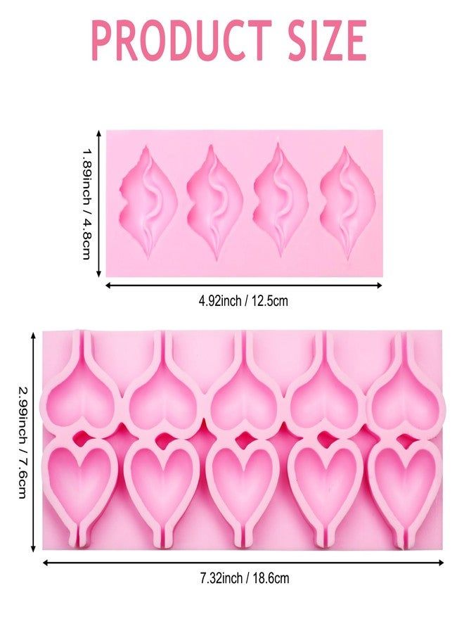 Xcake Lcook Sexy Lip Silicone Fondant Mold, Heart Shaped Lollipop Chocolate Baking Mold for Valentines'Day Cake Decoration Cupcake Topper Sugar Craft Gum Paste Clay Resin - Image 2