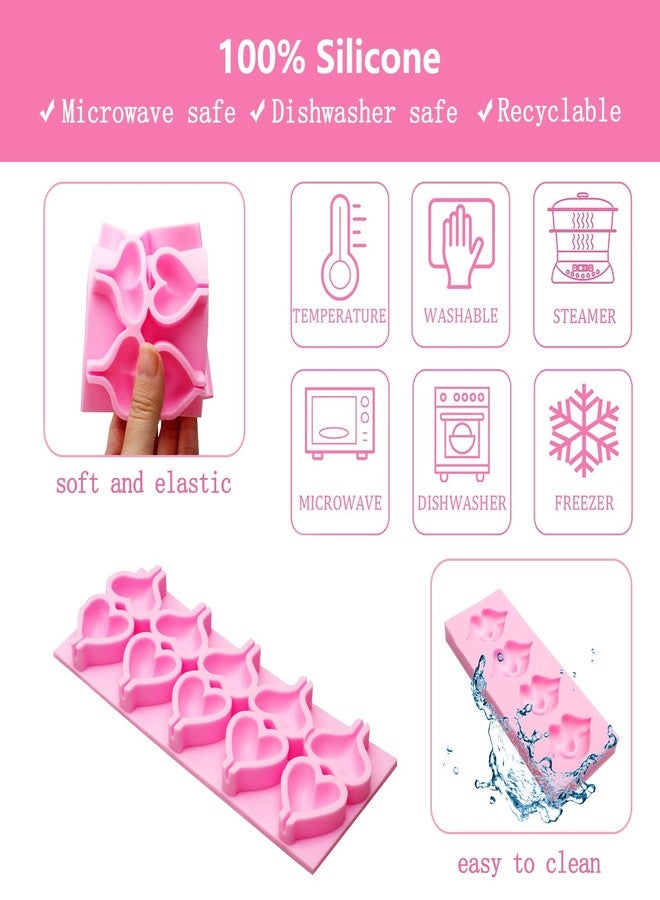 Xcake Lcook Sexy Lip Silicone Fondant Mold, Heart Shaped Lollipop Chocolate Baking Mold for Valentines'Day Cake Decoration Cupcake Topper Sugar Craft Gum Paste Clay Resin - Image 3