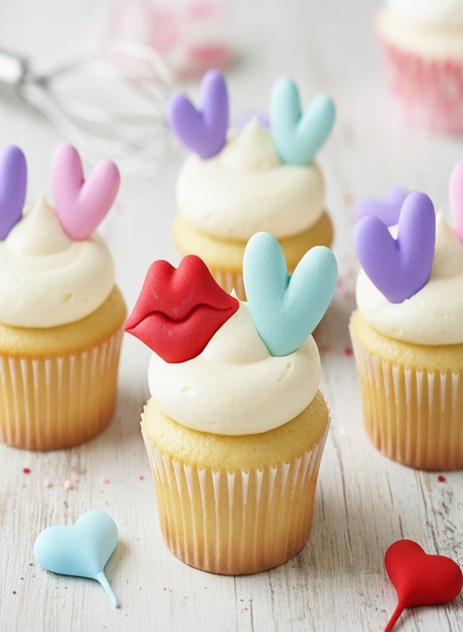 Xcake Lcook Sexy Lip Silicone Fondant Mold, Heart Shaped Lollipop Chocolate Baking Mold for Valentines'Day Cake Decoration Cupcake Topper Sugar Craft Gum Paste Clay Resin - Image 5