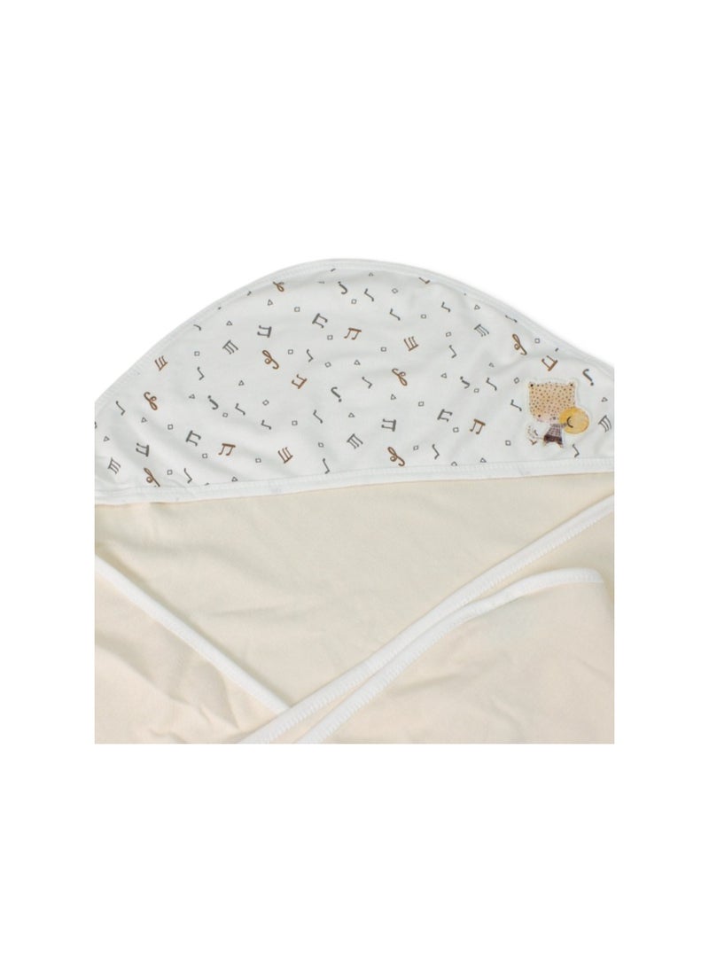 Berceau Cotton Baby Blanket – Off-White & Beige - Image 3