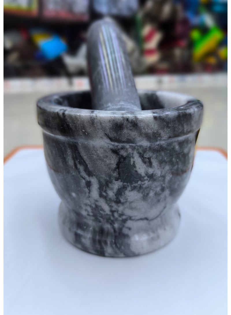 Flipkind Granite Mortar and Pestle Set, 16.8CM Pestle and 15.50CM Mortar,Natural Unpolished, Non Porous Spice Grinder, Small Bowl for Kitchen Spices |Multipurpose. - Image 2