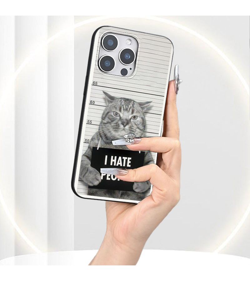 Phone Case Creative Cat Pattern Hot Selling Mobile Protective Shell Shockproof Drop Proof Unisex Black For iPhone 16 Pro - Image 4