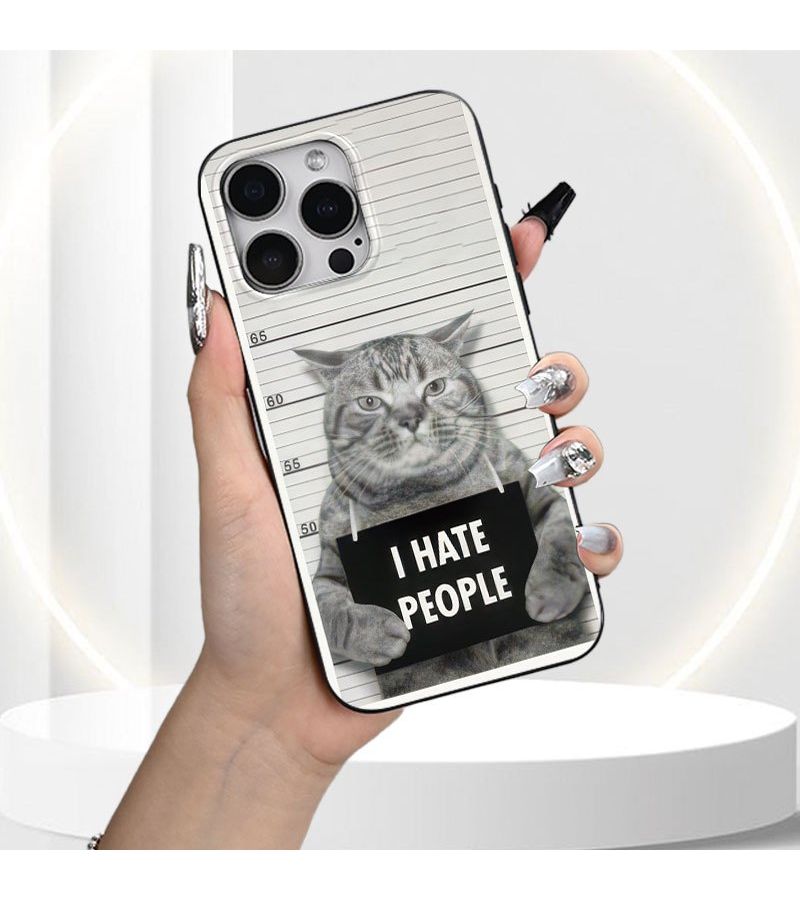 Phone Case Creative Cat Pattern Hot Selling Mobile Protective Shell Shockproof Drop Proof Unisex Black For iPhone 16 Pro - Image 2