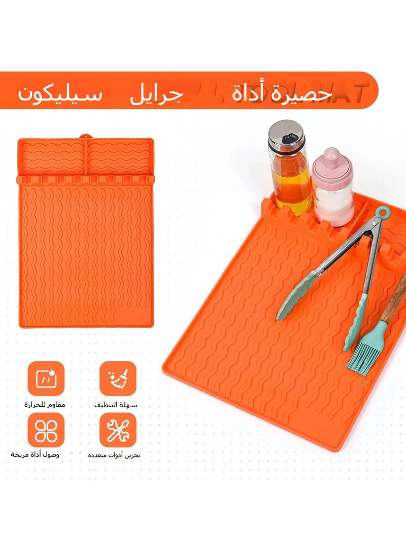 general Oven Silicone Side Rack Grill Tray Blackstone Silicone Oven Tool Mat Silicone Dust Cleaning Mat BBQ Protective Mat - Image 3