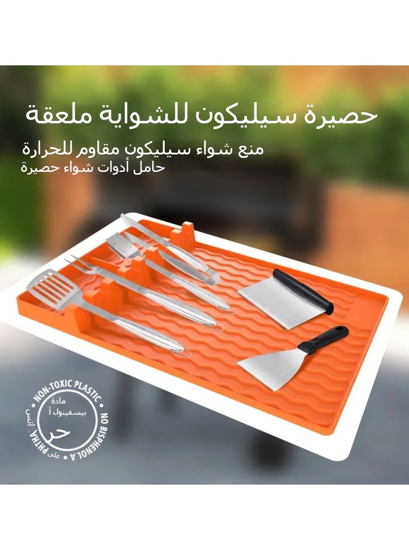 general Oven Silicone Side Rack Grill Tray Blackstone Silicone Oven Tool Mat Silicone Dust Cleaning Mat BBQ Protective Mat - Image 4