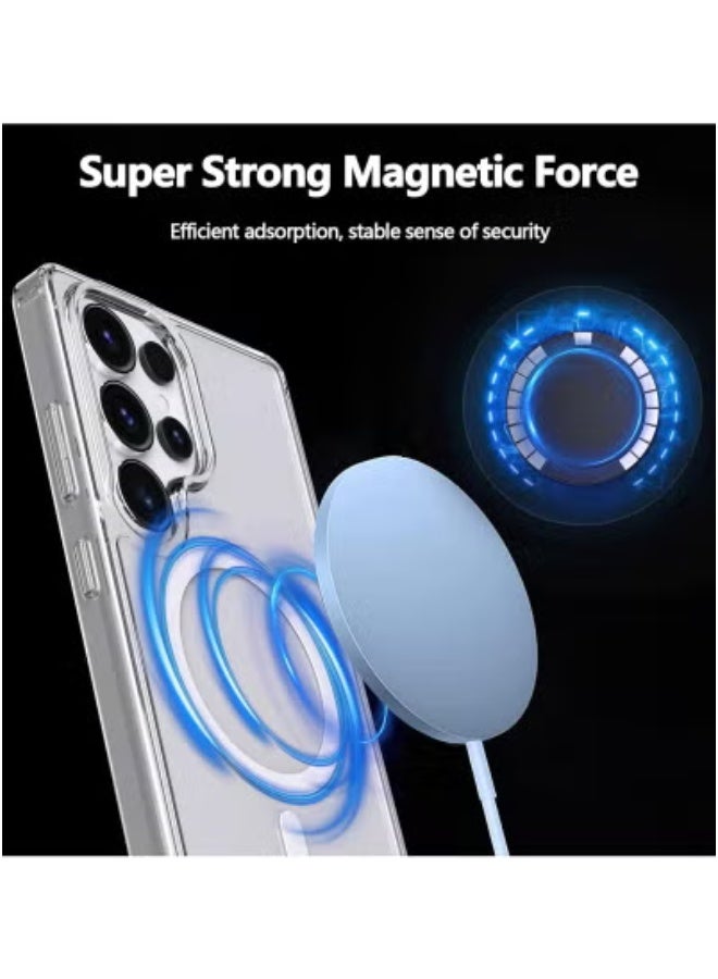 JAJEEK Galaxy S25 Ultra Clear Magnetic Case with Built-in Magnetic Ring – Compatible with MagSafe Wireless Charging – Shockproof TPU Cover + [2 Pack] 9H Tempered Glass Screen Protectors – Ultra HD, Scratch Resistant, Fingerprint Unlock Support - Image 2
