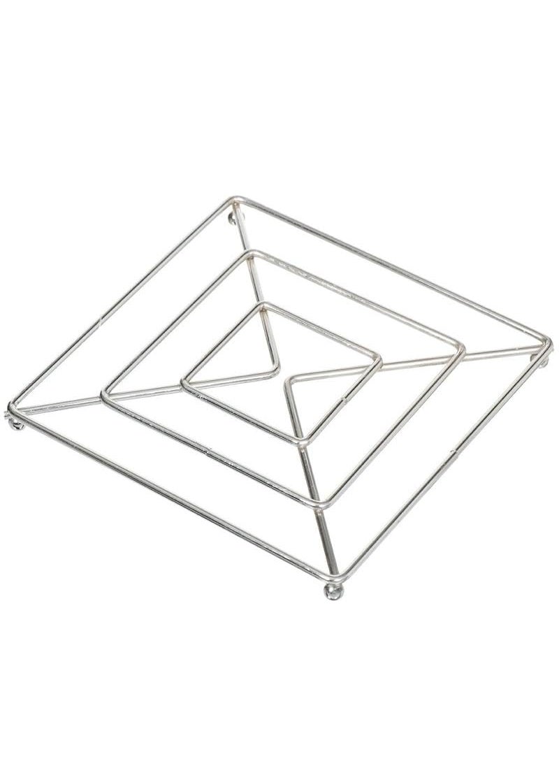 Prostuff.in Prostuff.in® Kitchen Cooking Square Hot & Cold Pot Stand with Food Steamer Rack Stand Holder for Kitchen Organizer (Large Size:16x16cm), Silver Color 1 Pcs  - Image 2