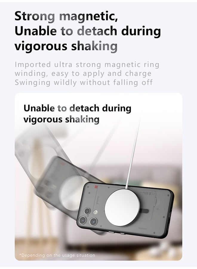 القضية المغناطيسية لا شيء الهاتف 3a لايت 5G, الصقيع الشفاف الظهر الوقائي غطاء الهاتف النحيف, مكافحة البصمات, مكافحة السقوط الحماية, حالة مقاومة للصدمات لا شيء الهاتف 3a لايت 5G (الأسود) - Image 4